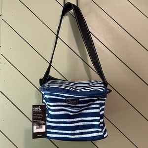 Blue and white striped Scout lunch box.